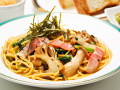 3種のキノコとベーコンの和風パスタ